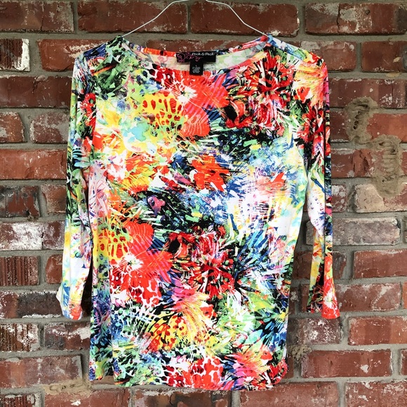 Peck & Peck Tops - Peck & Peck multicolored long sleeve top